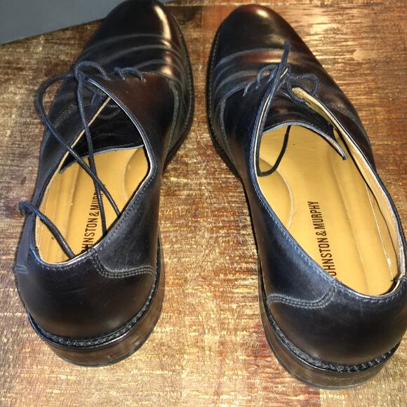 Johnston & Murphy Hartley Plain Black Dress Shoe Oxford Mens 10.5 M Leather main image 12